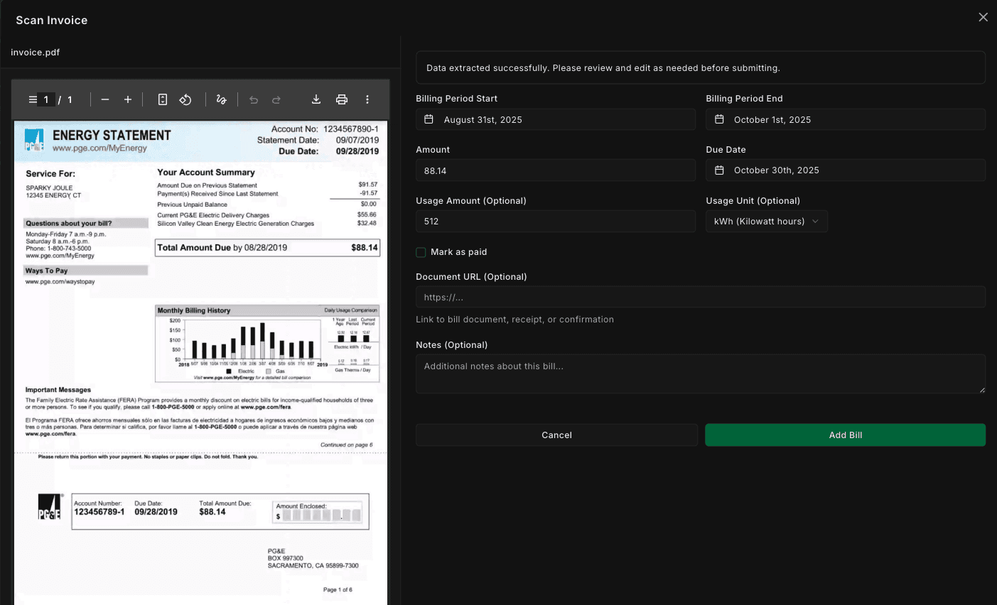 invoice scan image dark